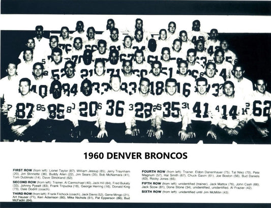1960 Denver Broncos Team Photo Picture Afl Football