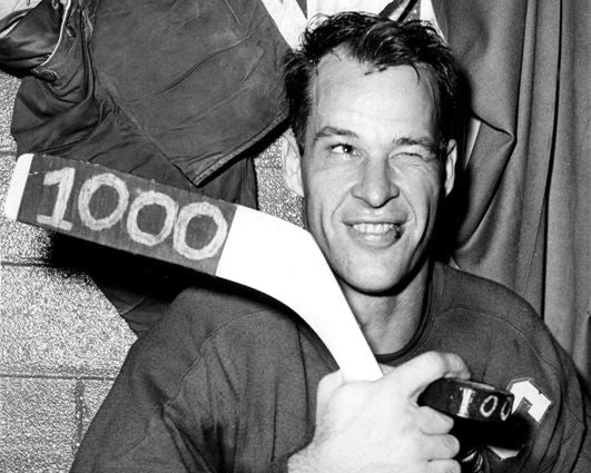 1960 Detroit Red Wings Gordie Howe Glossy Photo Hockey Poster 1000Th Point