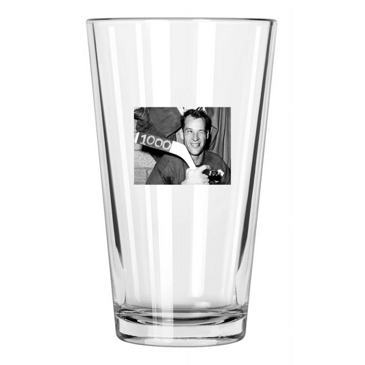1960 Detroit Red Wings Gordie Howe Hockey 1000Th Point Pint Beer Drinking Glass