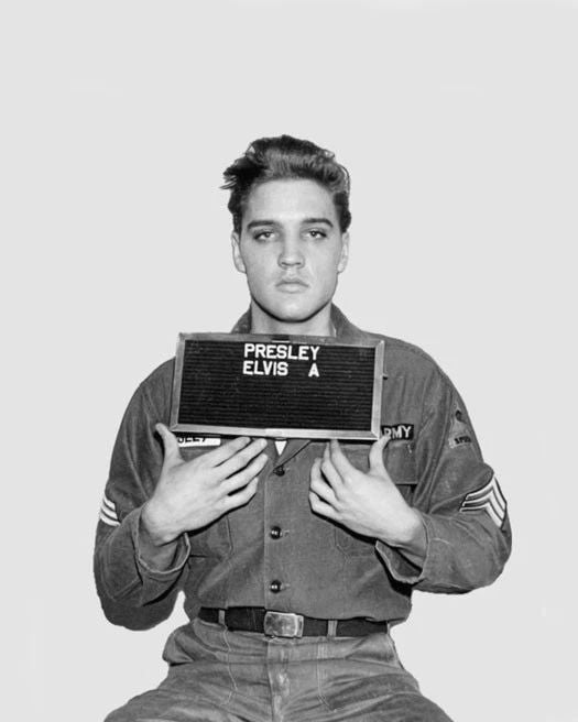 1960 Elvis Presley Army Mugshot Glossy Magnet Singer Magnet