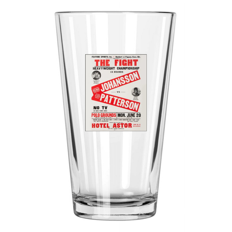 1960 Floyd Patterson Vs Ingemar Johansson Title Fight 2 2 Pint Beer Glass