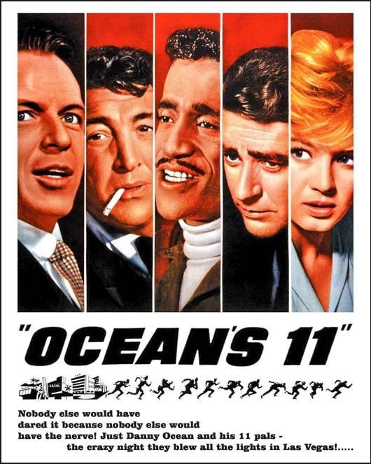 1960 Film 'Oceans 11' Glossy Magnet Frank Sinatra Dean Martin Print Eleven