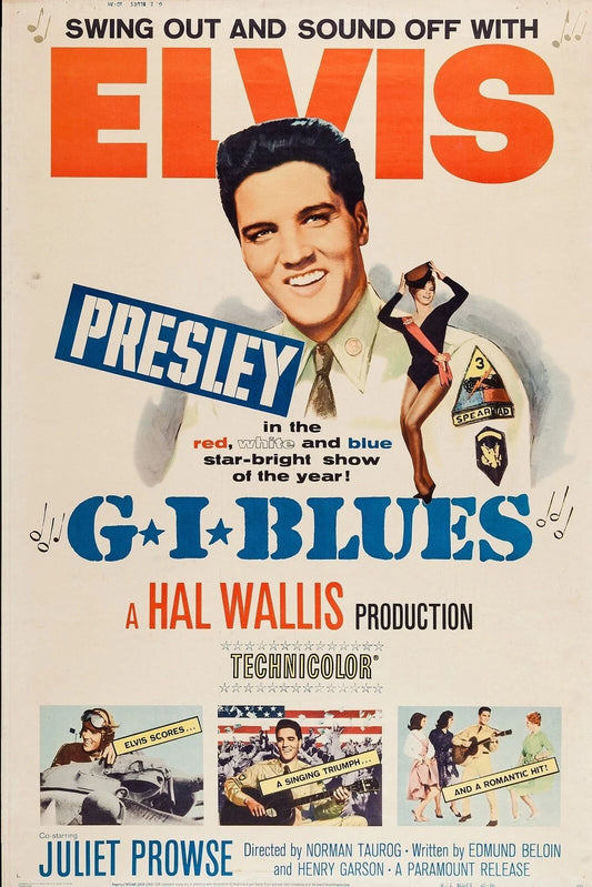 1960 G.I. Blues Movie Poster Elvis Presley Juliet Prowse Tulsa Mclean