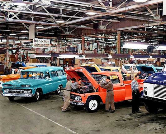 1960 Gmc Truck Assembly Manufacturing Plant Classic Cars 300 Piece Jigsaw Puzzle