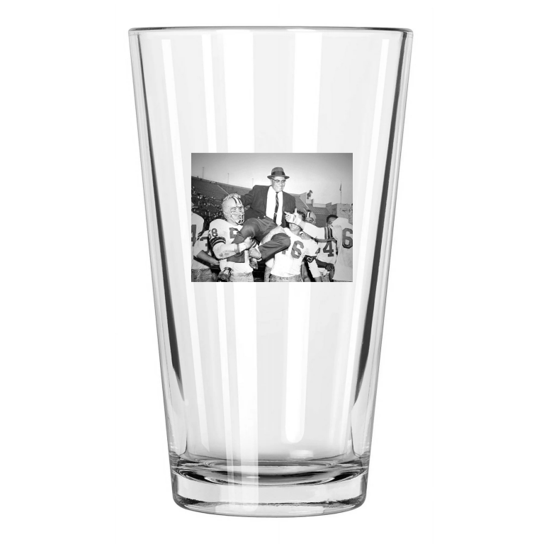 1960 Green Bay Packers Vince Lombardi Photo Football Pint Beer Drinking Glass