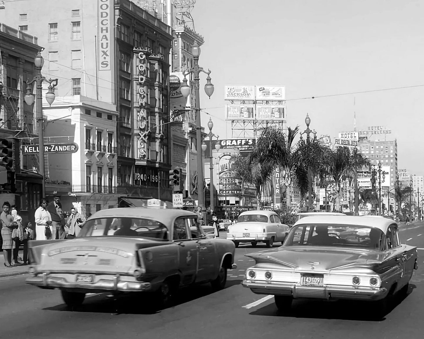 1960 New Orleans Cityscape With Classic Cars On The Street Picture Magnet