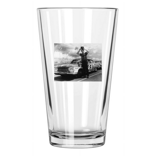 1960 Nascar Driver Richard Petty Photo Stp Race Car Pint Beer Drinking Glass