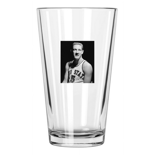 1960 Ohio State John Havlicek Photo College Basketball Pint Beer Drinking Glass