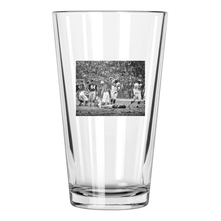 1960 Philadelphia Eagles Chuck Bednarik And Frank Gifford Hof 67 Pint Beer Glass
