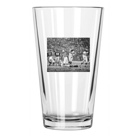 1960 Philadelphia Eagles Chuck Bednarik And Frank Gifford Hof 67 Pint Beer Glass