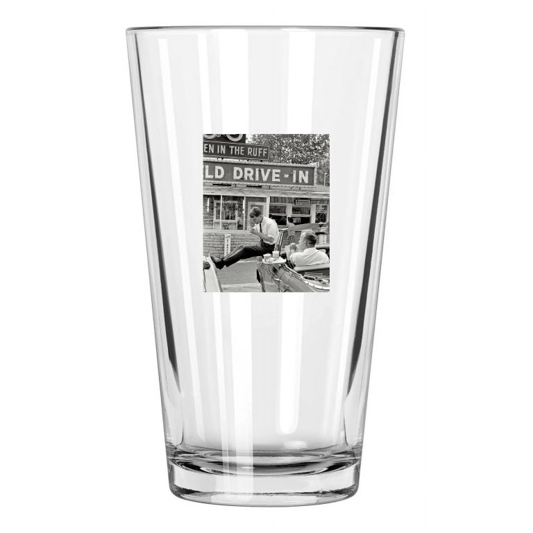 1960 Robert Kennedy Rfk On Lunch Break West Virginia Pint Beer Drinking Glass