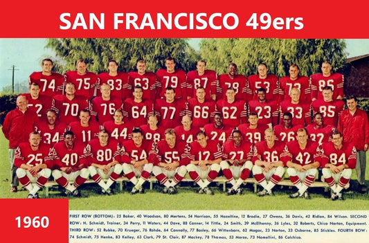 1960 San Francisco 49Ers Team Keychain Football Picture Niners Nfl