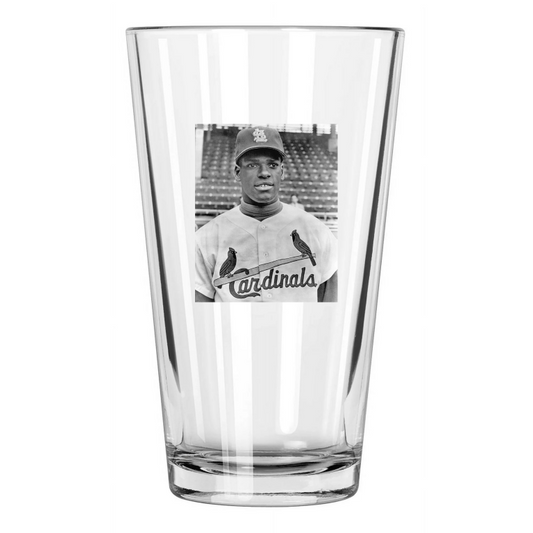 1960 St Louis Cardinals Bob Gibson Photo Baseball Pint Beer Drinking Glass