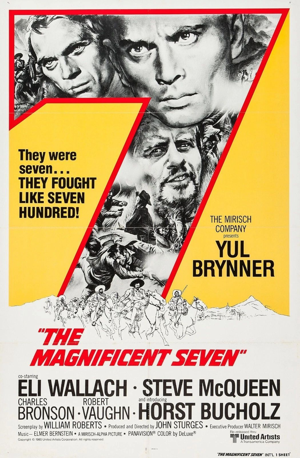 1960 The Magnificent 7 Movie Poster Steve Mcqueen Charles Bronson