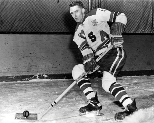 1960 Usa Herb Brooks Glossy Photo College Hockey Pose Print