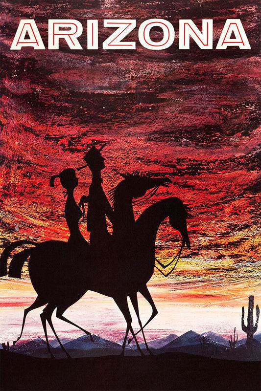 1960S Arizona Desert Sunset Vintage Style Travel Magnet