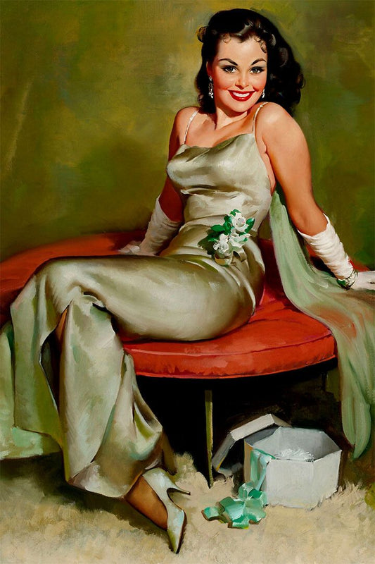 1960S Elvgren Style Female Model Portrait Vintage Wall Art Decor Jigsaw Puzzle