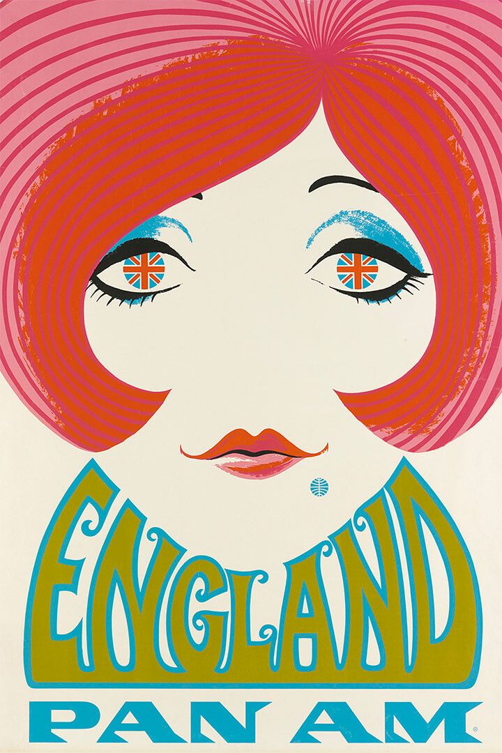 1960S England Vintage Style British Flag Travel Wall Art Home Poster