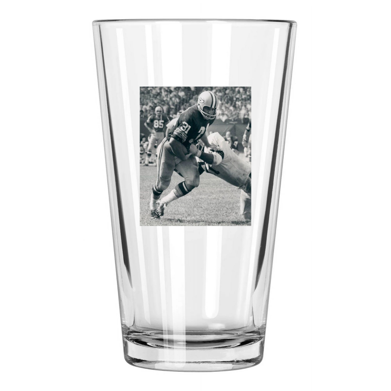 1960S Green Bay Packers Jim Taylor Photo Football Pint Beer Drinking Glass