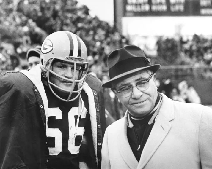 1960S Green Bay Packers Ray Nitschke & Vince Lombardi Glossy Photo Poster
