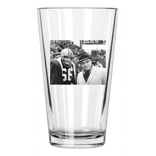 1960S Green Bay Packers Ray Nitschke & Vince Lombardi Pint Beer Drinking Glass