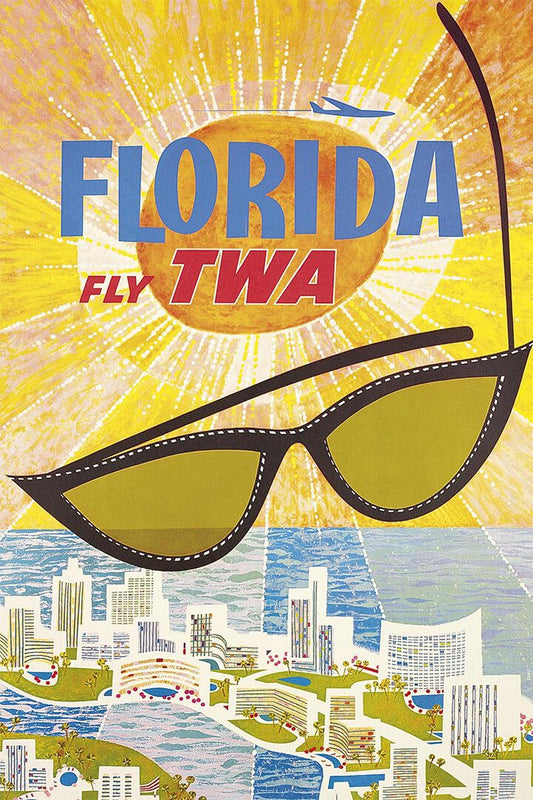 1960S Miami Twa Vintage Style Airline Travel Wall Home Decor Jigsaw Puzzle