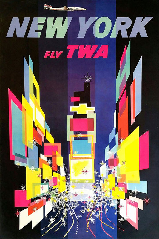 1960S New York City Air Travel Vintage Style Magnet