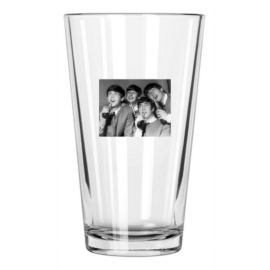 1960S The Beatles John Lennon Paul Mccartney Harrison & Ringo Starr Pint Glass