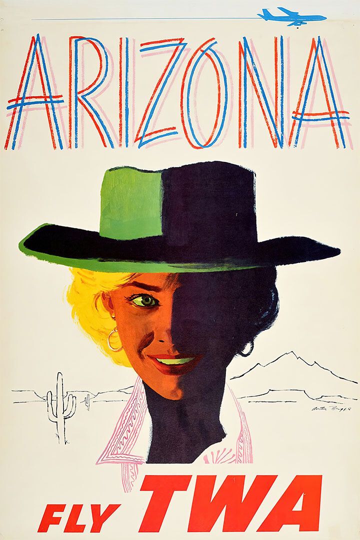 1960S Twa Arizona Vintage Style Airline Travel Jigsaw Puzzle