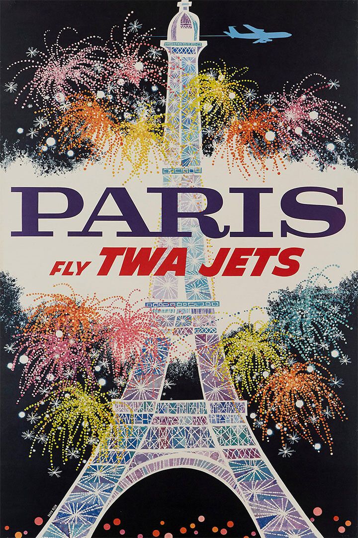 1960S Twa Paris Vintage Style Airline Travel Keychain
