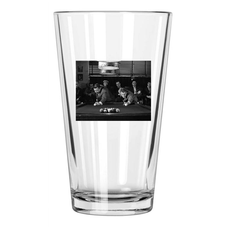 1961 Actors Paul Newman And Jackie Gleason The Hustler Pint Beer Drinking Glass