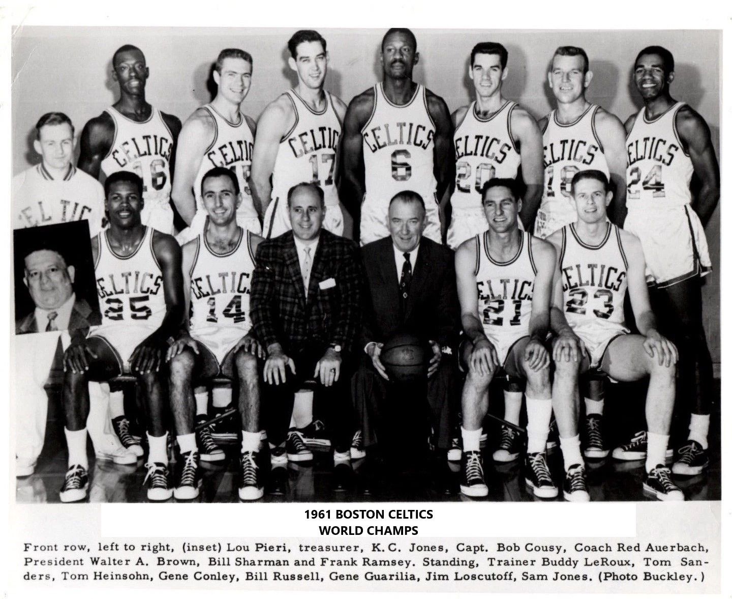 1961 Boston Celtics Team Magnet Basketball Picture Nba World Champs