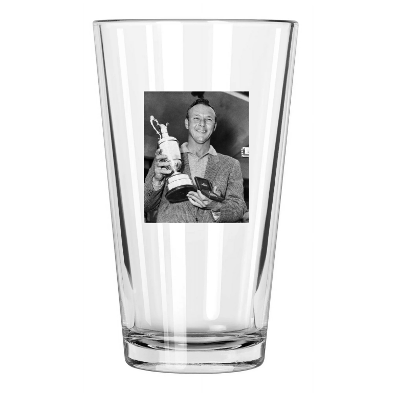 1961 British Open Golf Arnold Palmer Photo Trophy Pint Beer Drinking Glass