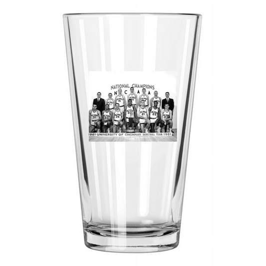 1961 Cincinnati Bearcats Ed Jucker Photo Ncaa Champions Pint Beer Drinking Glass