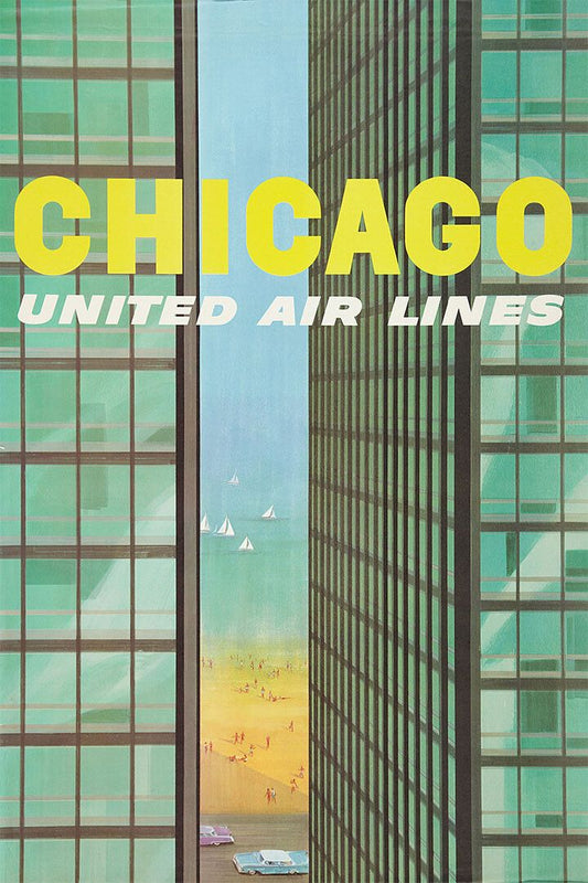 1961 Chicago Lake Michigan Shoreline Vintage Travel Jigsaw Puzzle