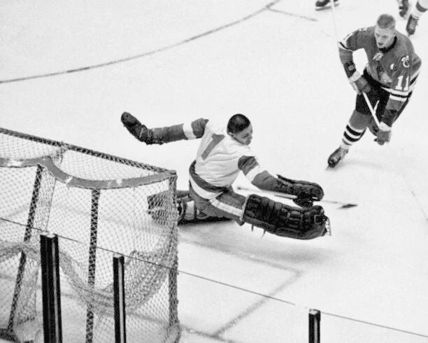 1961 Detroit Red Wings Glossy Keychain Terry Sawchuk Vs Blackhawks Keychain