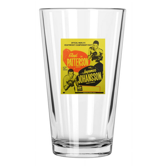 1961 Floyd Patterson Vs Ingemar Johansson Title Fight 3 Pint Beer Drinking Glass