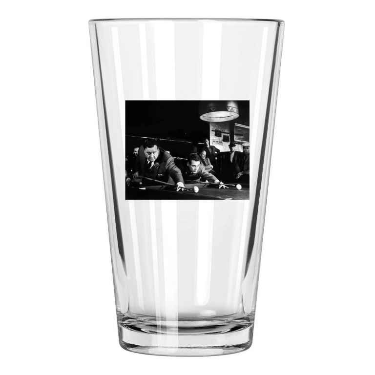 1961 Film Actor Paul Newman & Jackie Gleason The Hustler Pint Beer Glass