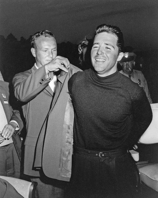 1961 PGA Legends Gary Player And Arnold Palmer Glossy Photo Masters Print