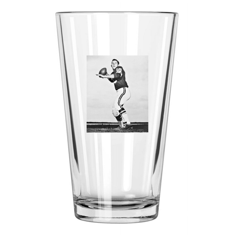 1961 Minnesota Vikings Fran Tarkenton Rookie Football Pint Beer Drinking Glass