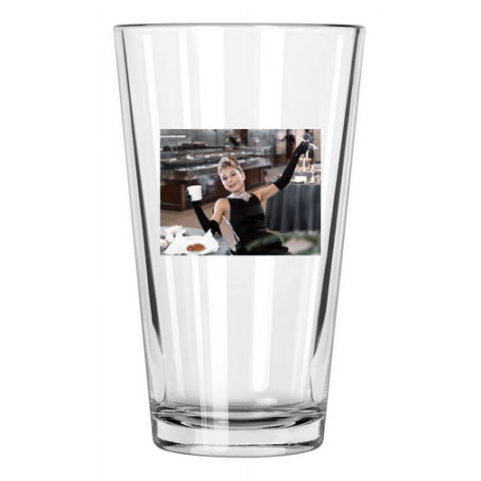 1961 Movie Actress Audrey Hepburn Breakfast At Tiffany'S Pint Beer Glass