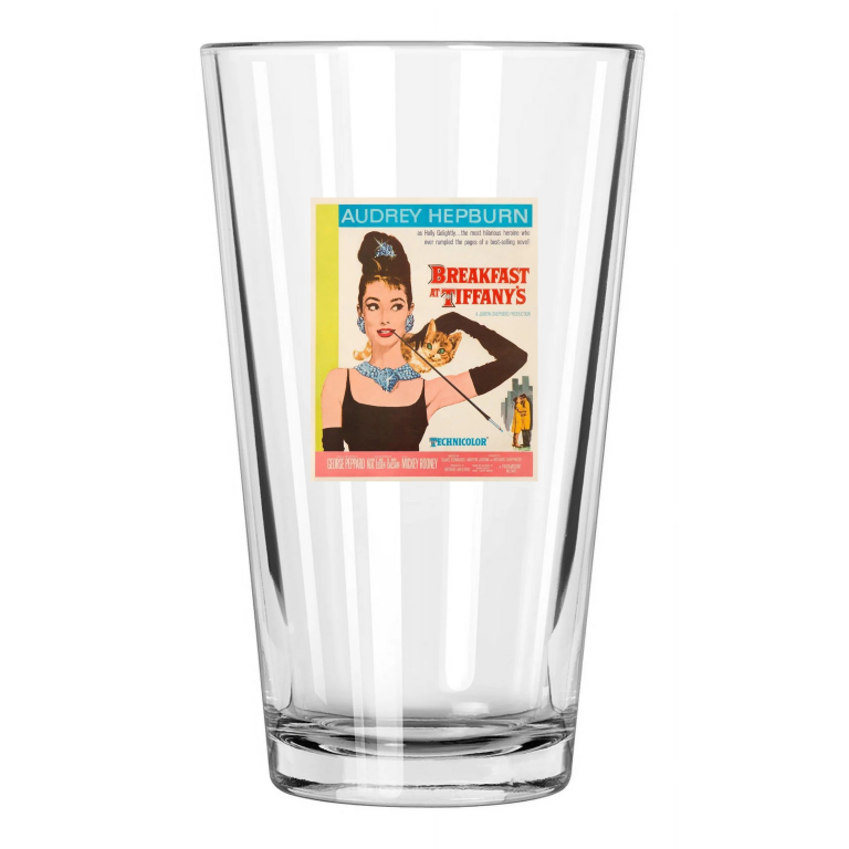 1961 Movie Film Actress Audrey Hepburn Breakfast At Tiffany'S 1 Pint Beer Glass