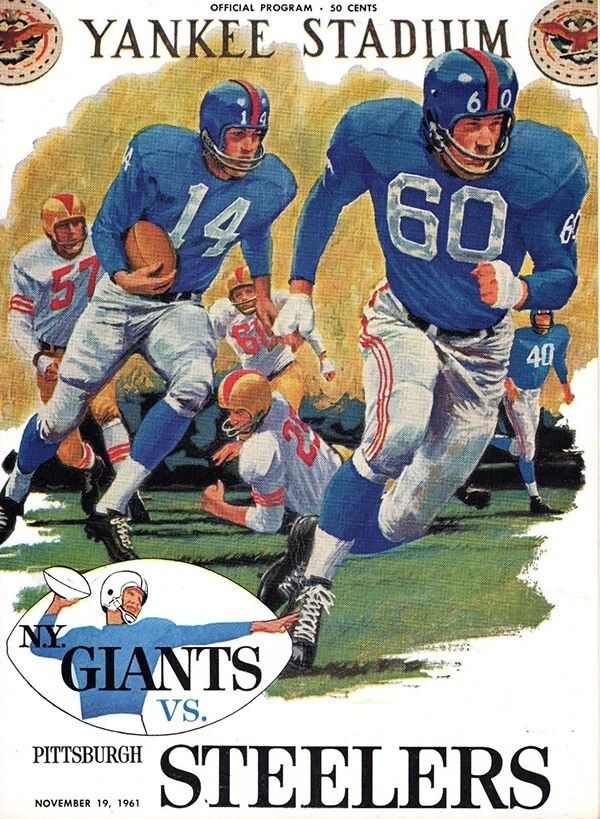 1961 New York Giants Ny Vs Pittsburgh Steelers Keychain Football Picture Nfl