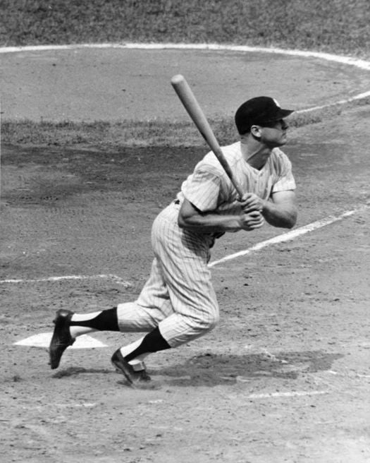 1961 New York Yankees Mickey Mantle Photo Swing Print Poster Hof 74