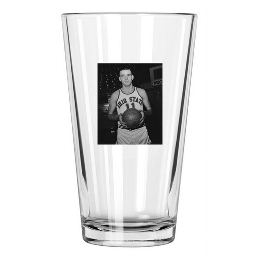 1961 Ohio State Jerry Lucas Photo College Basketball Pint Beer Drinking Glass