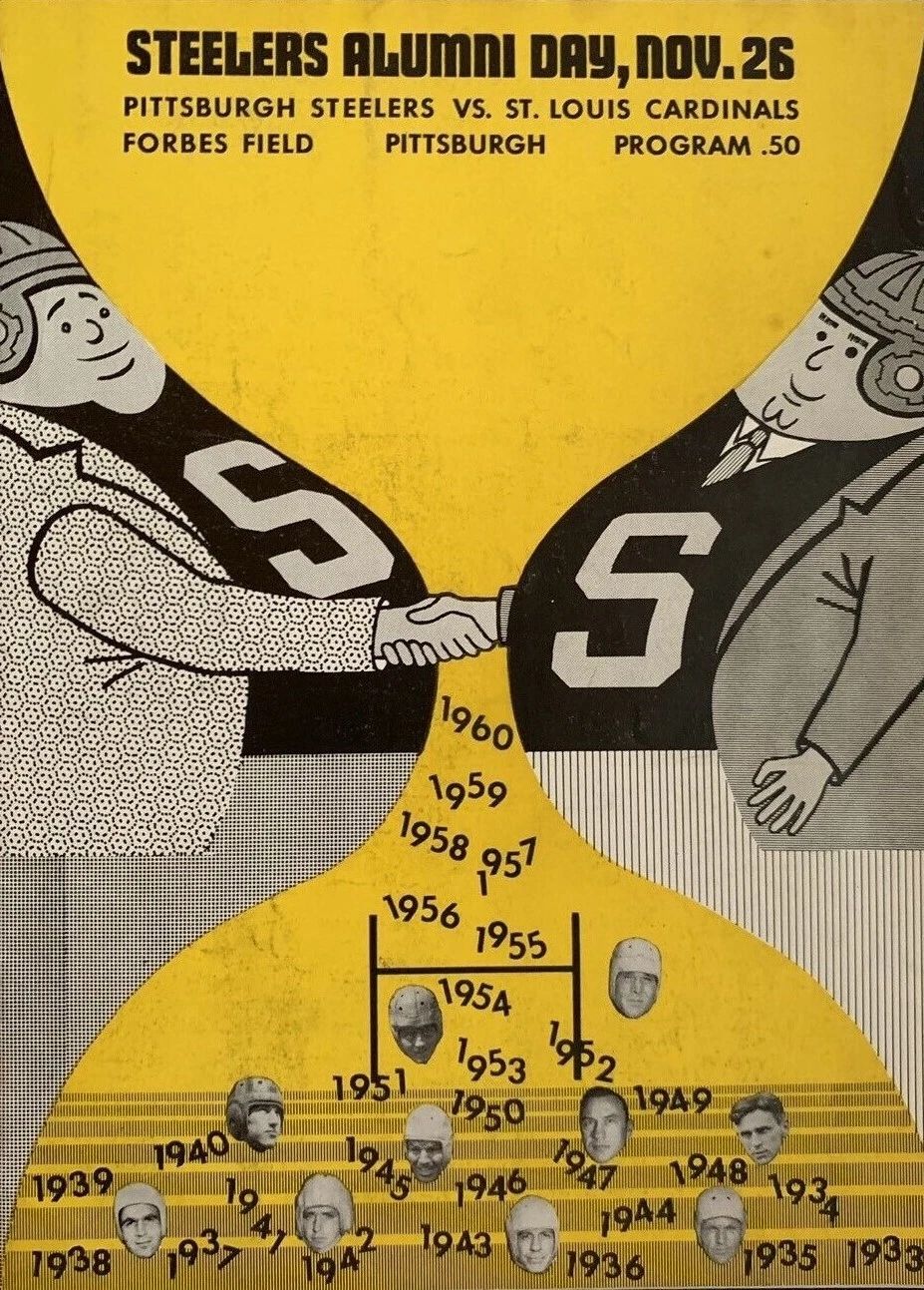 1961 St. Louis Cardinals Vs Pittsburgh Steelers Magnet Football Picture Nfl