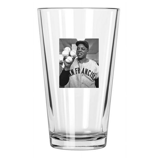 1961 San Francisco Giants Willie Mays '4 Homerun Day' Pint Beer Drinking Glass