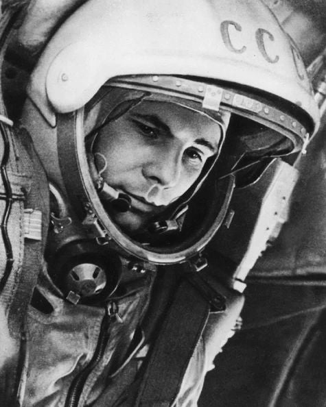 1961 Soviet Cosmonaut Yuri Gagarin Glossy Photo First Human In Space Print