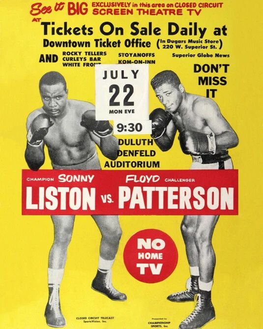 1962 Boxers Sonny Liston Vs Floyd Patterson Ii Glossy Magnet Boxing Print