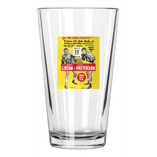 1962 Boxers Sonny Liston Vs Floyd Patterson Ii Boxing Pint Beer Drinking Glass